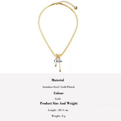 Sleek Butterfly Dangle Necklace