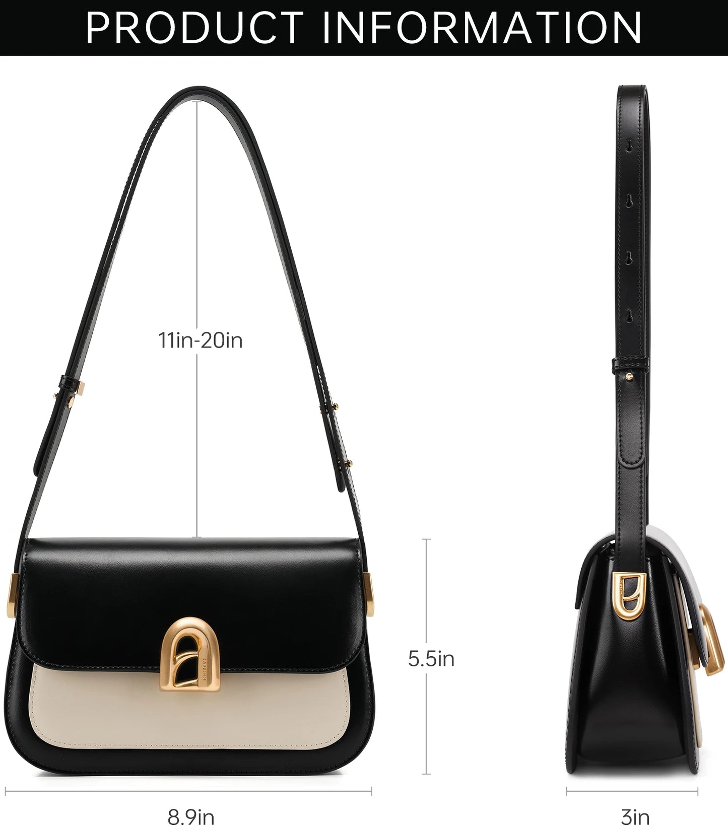 Structured Leather Shoulder Bag