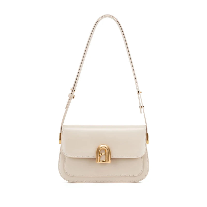 Structured Leather Shoulder Bag