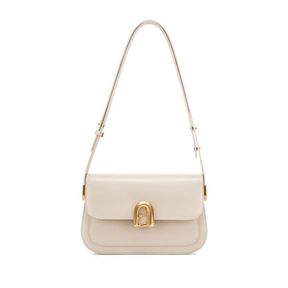 Structured Leather Shoulder Bag