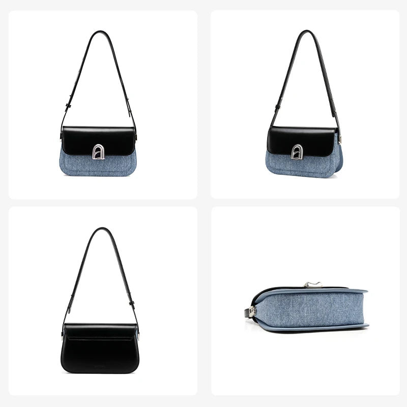 Structured Leather Shoulder Bag