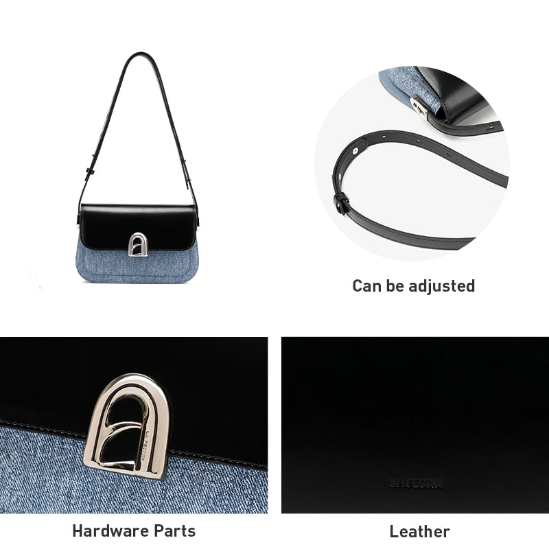 Structured Leather Shoulder Bag