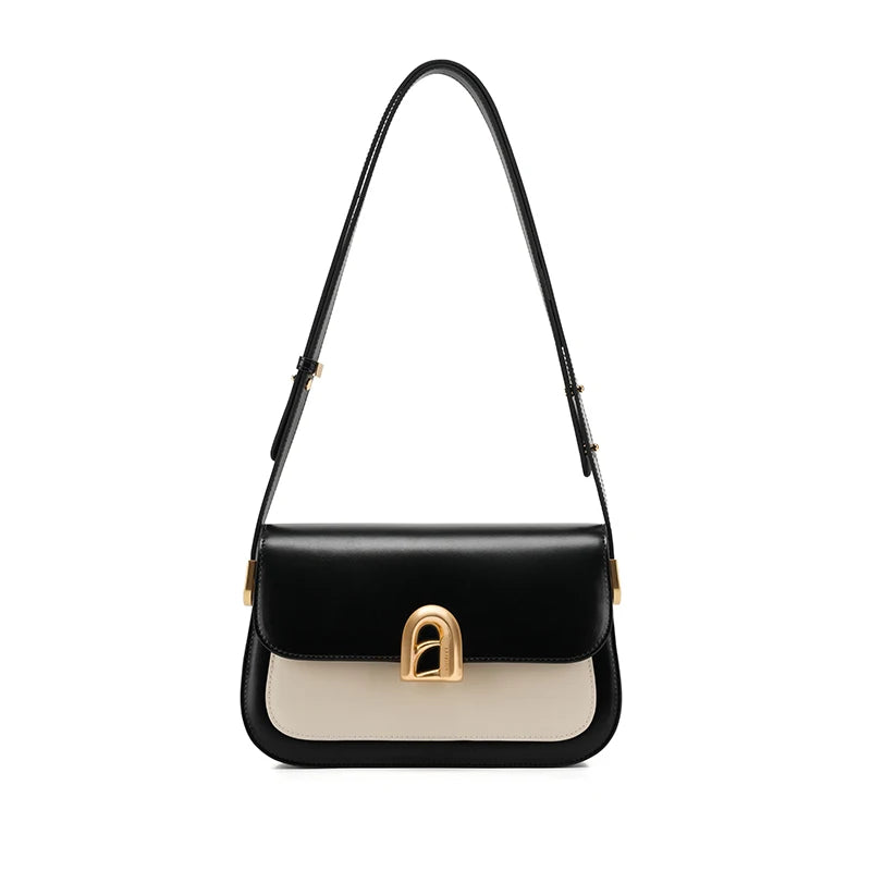 Structured Leather Shoulder Bag